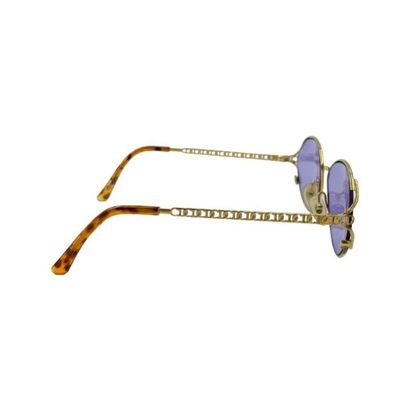 80\'s 90\'s Small CHRISTIAN DIOR Sunglasses Eyewear Gold Metal Frames Purple Lens main image 4